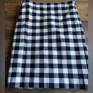 J Crew Navy checkered pencil skirt